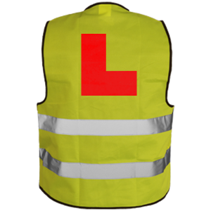 Refleksvest øvelseskjøring med rød "L"